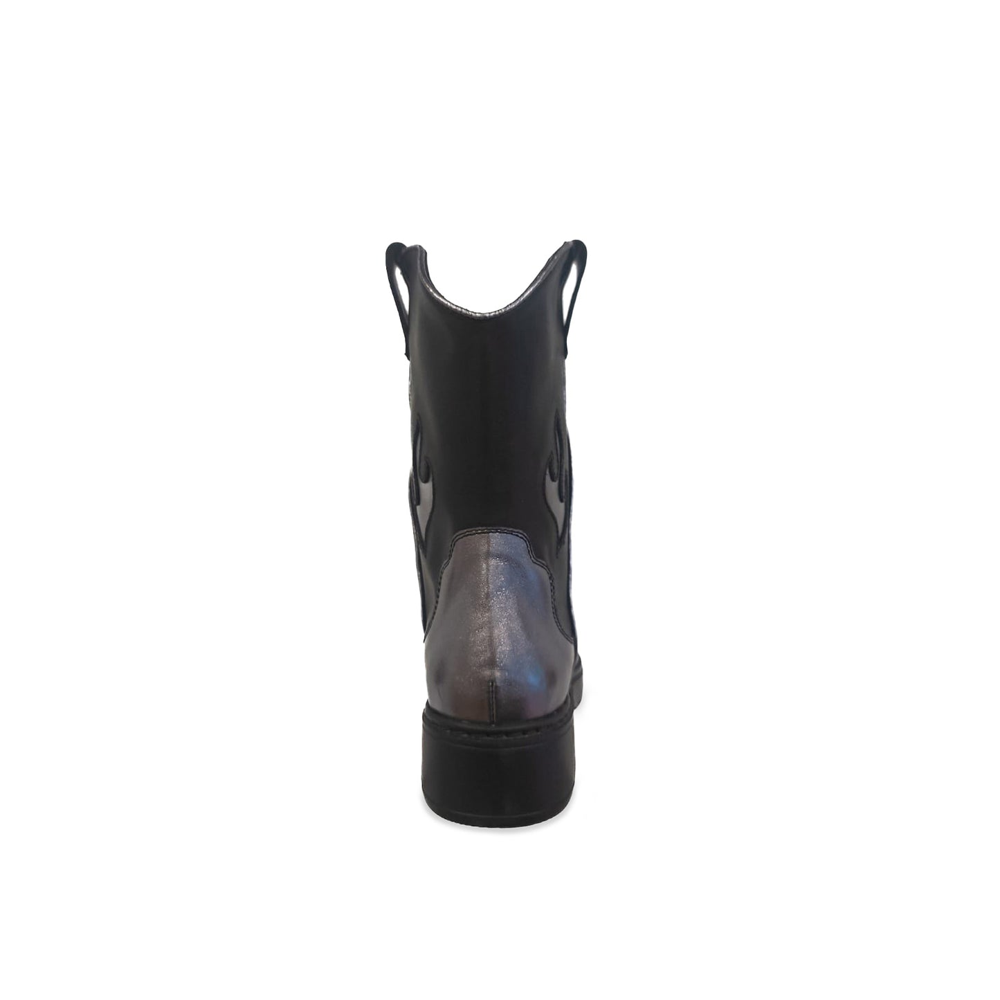 Fire and Brimstone Cowgirl Boots (Black with Argento flames)