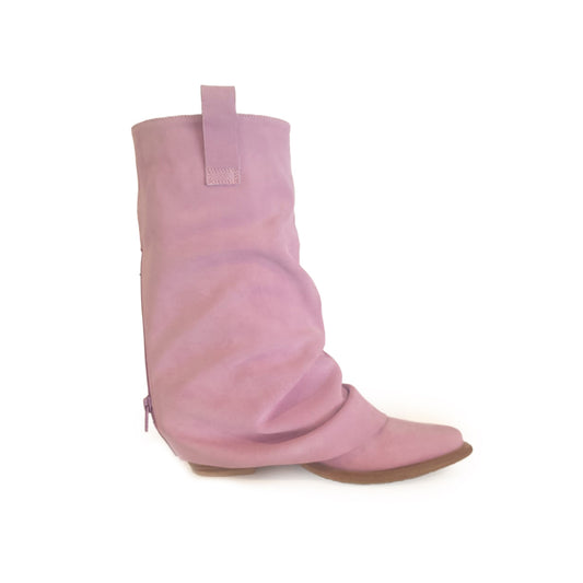 Farmerette Suede Flare Cowgirl Boots (Smalto)